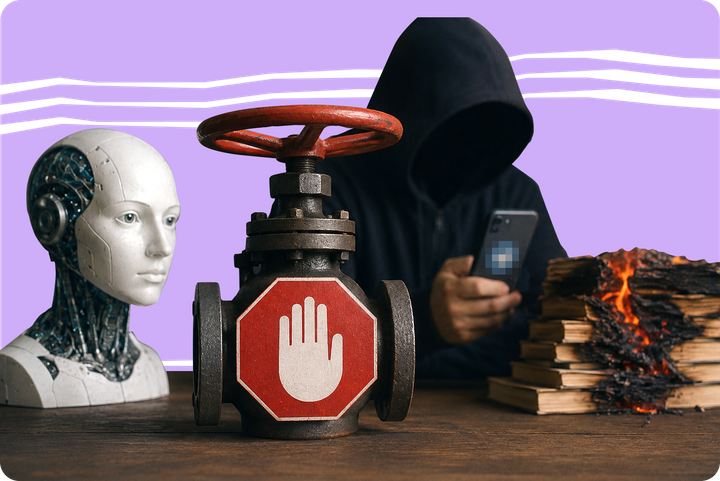 Стоп-кран для ИИ, воры Telegram-аккаунтов и уничтожение книг во имя прогресса. Главное из мира будущего за неделю