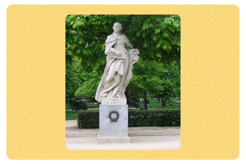 Памятник Урраке Кастильской в парке Ретиро в Мадриде